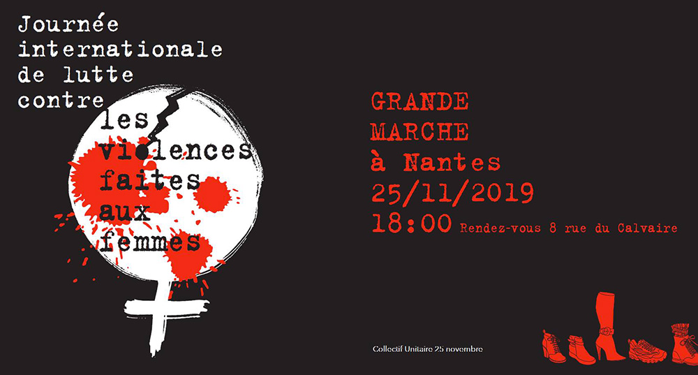 Marche contre les violences faites aux femmes à Nantes
